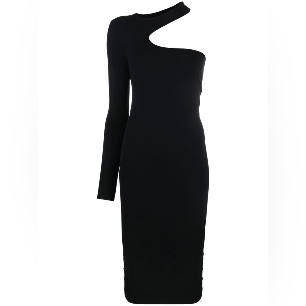 New Helmut Lang One-Shoulder Cutout Bodycon Fitted Dress